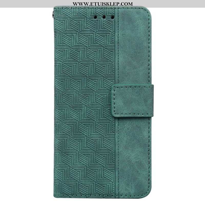 Etui Folio do Xiaomi Redmi Note 12 4G z Łańcuch Pasiasty Wzór